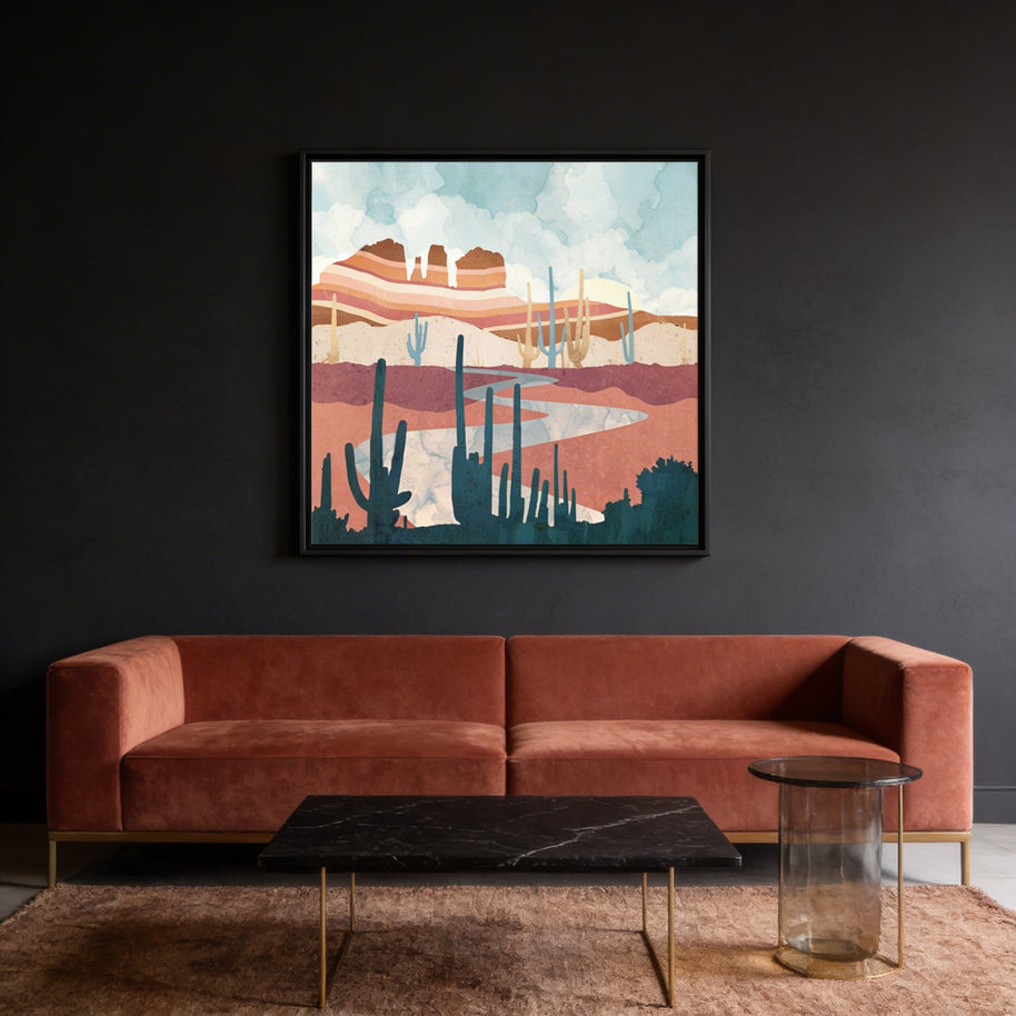 Desert Vista - Matte Canvas, Framed (Multi-color)