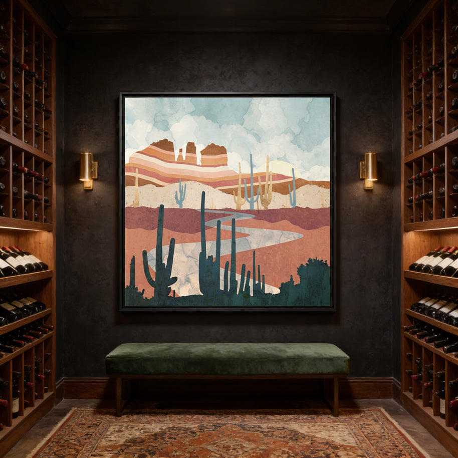 Desert Vista - Matte Canvas, Framed (Multi-color)
