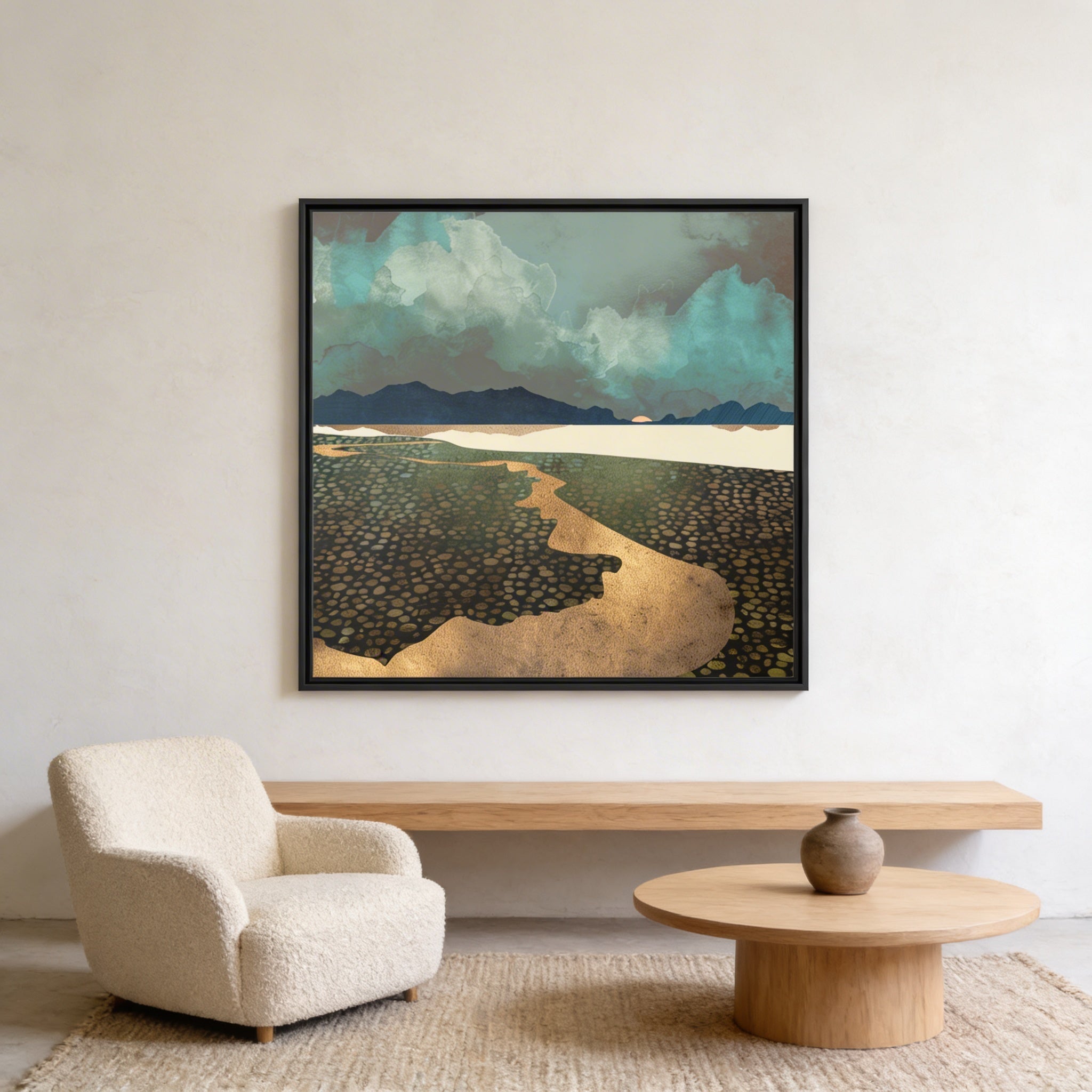 Distant Land - Matte Canvas, Framed (Multi-color)