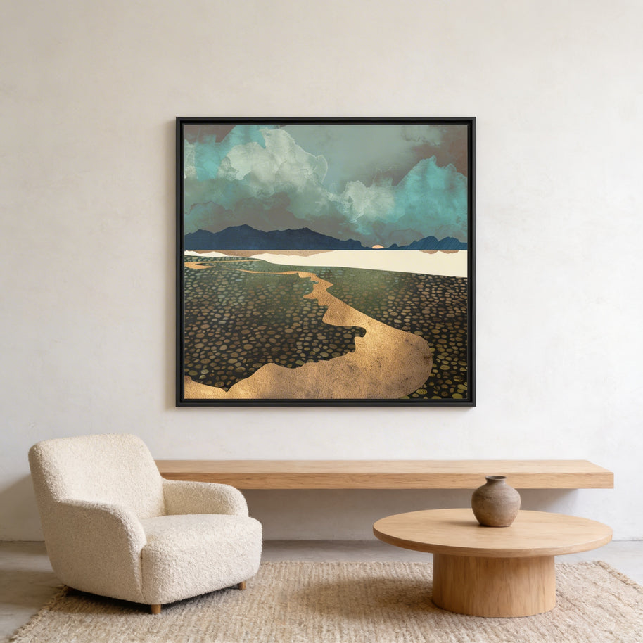 Distant Land - Matte Canvas, Framed (Multi-color)