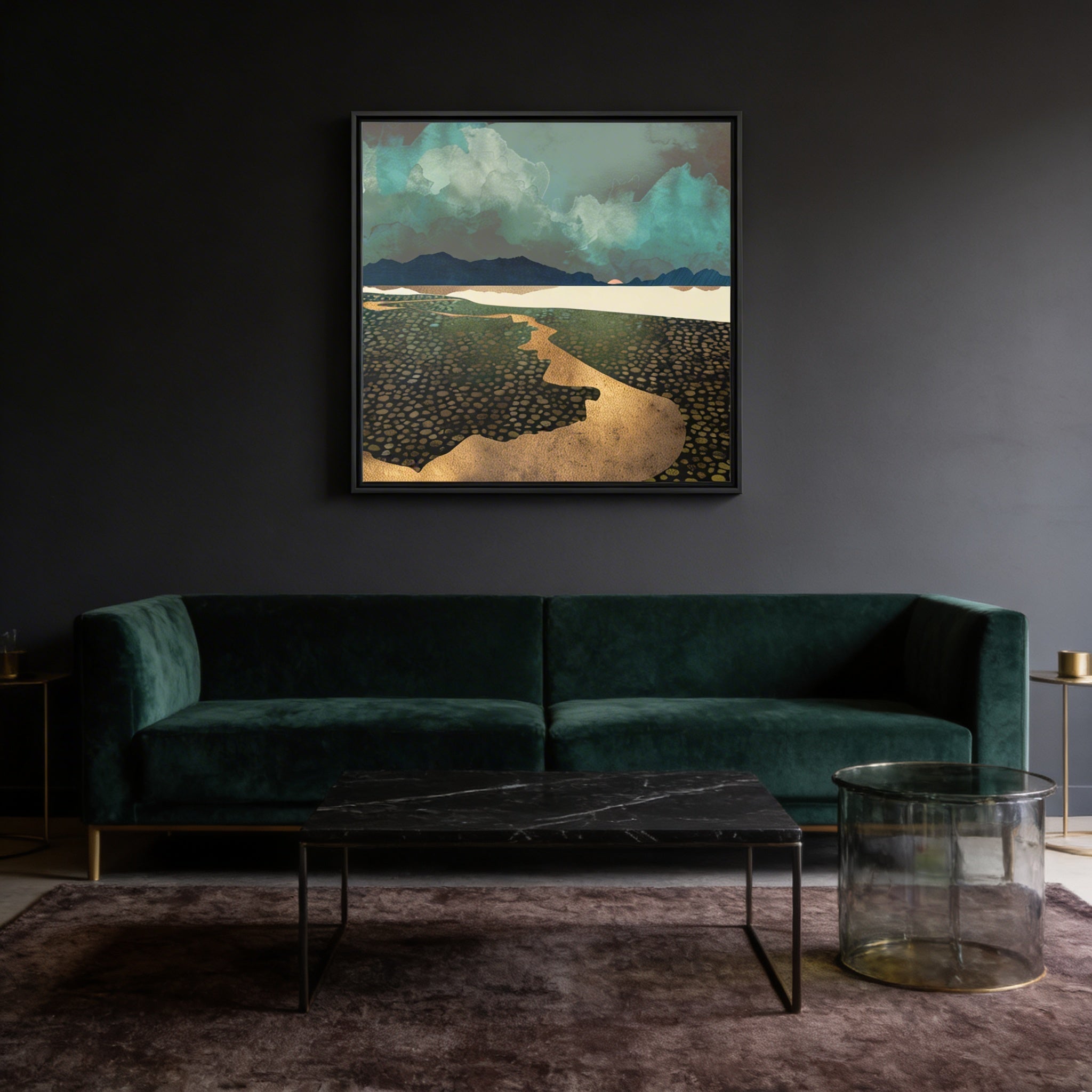 Distant Land - Matte Canvas, Framed (Multi-color)