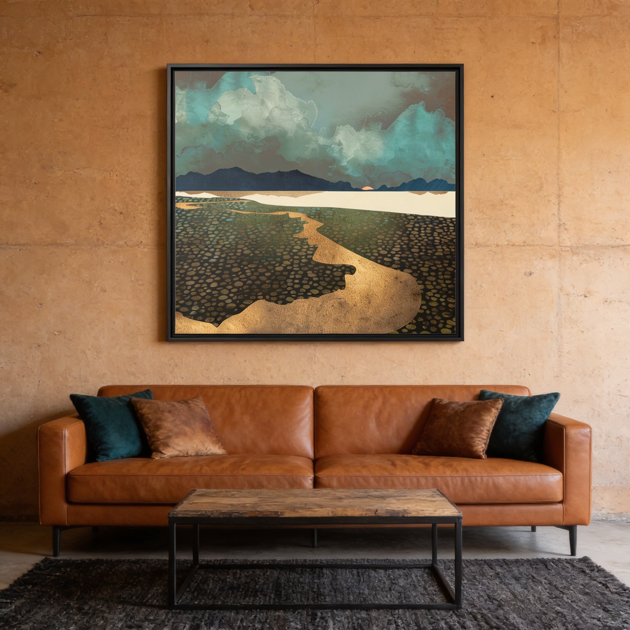 Distant Land - Matte Canvas, Framed (Multi-color)