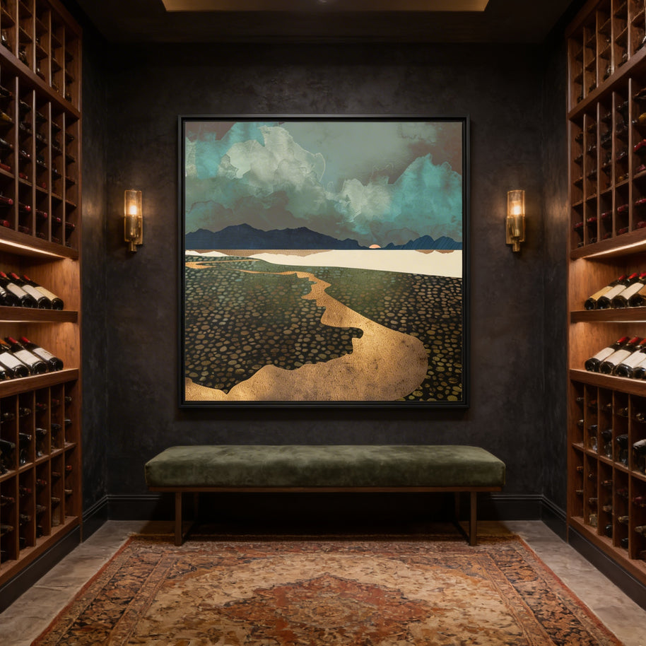 Distant Land - Matte Canvas, Framed (Multi-color)