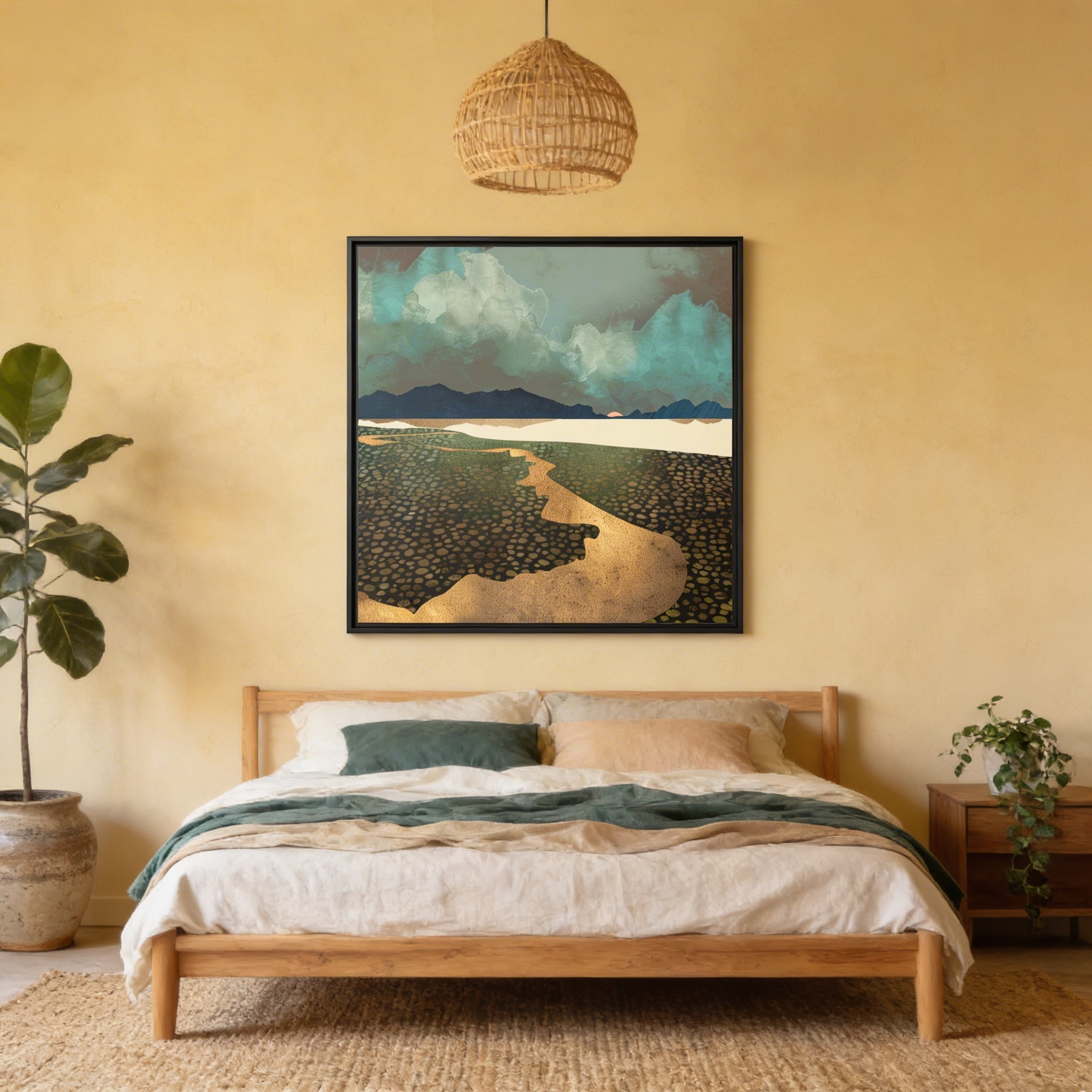 Distant Land - Matte Canvas, Framed (Multi-color)