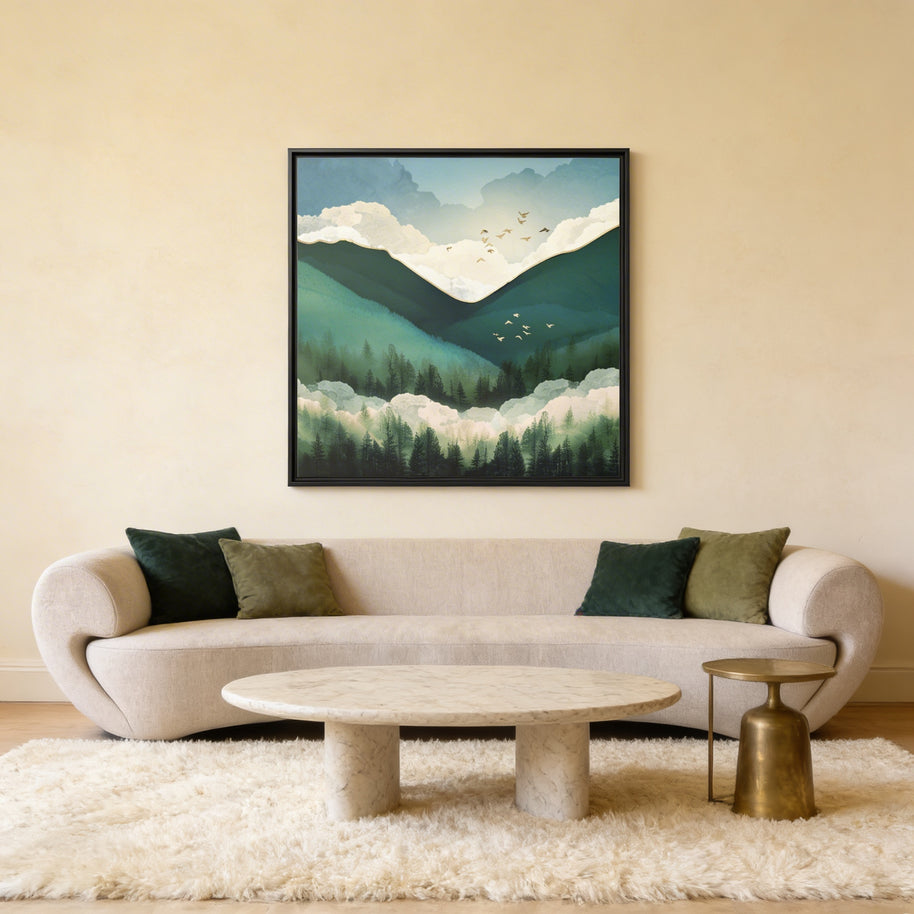 Emerald Hills - Matte Canvas, Framed (Multi-color)