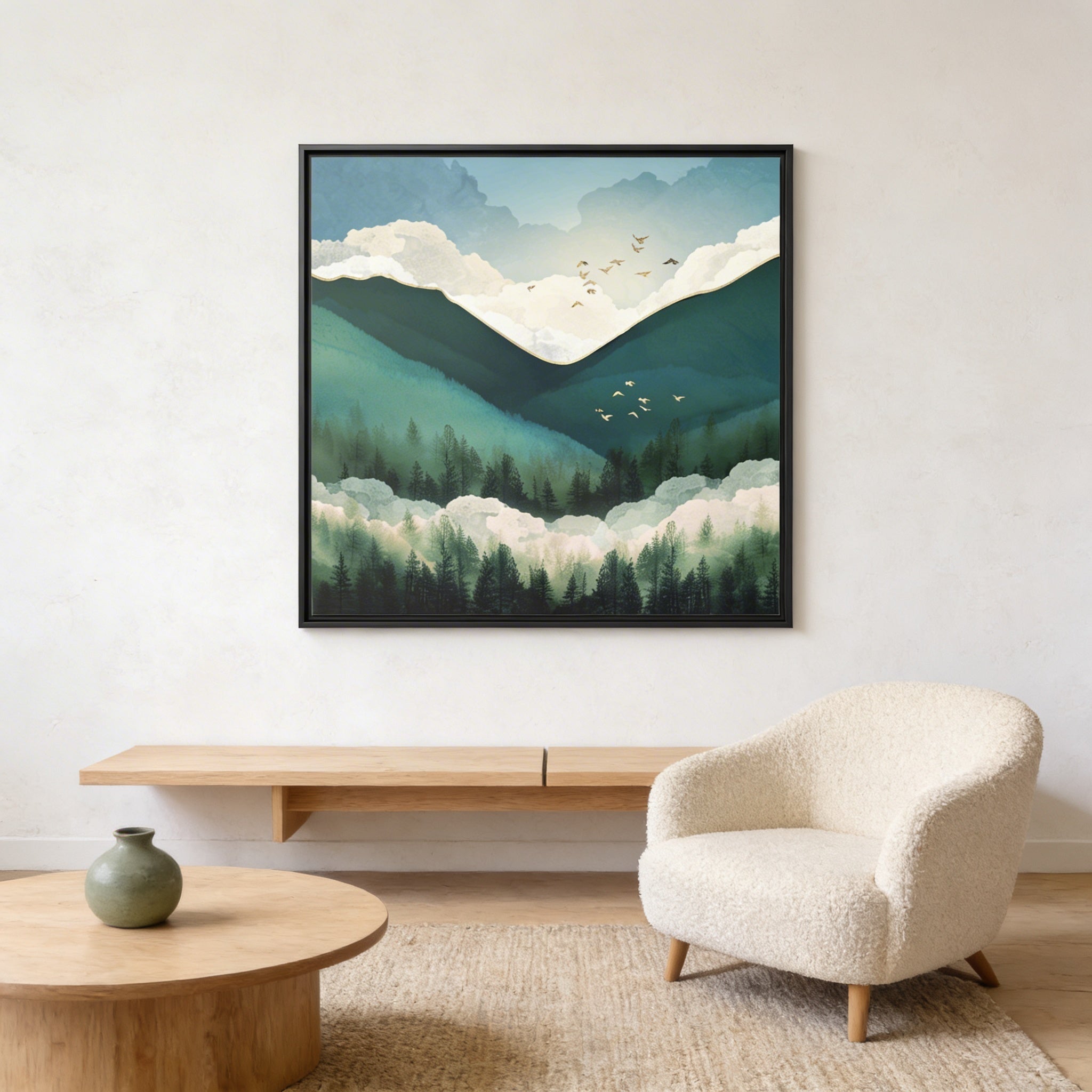 Emerald Hills - Matte Canvas, Framed (Multi-color)