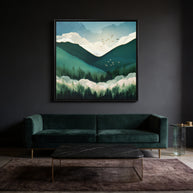 Emerald Hills - Matte Canvas, Framed (Multi-color)