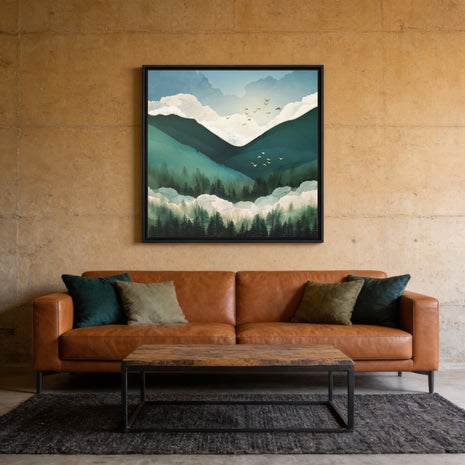 Emerald Hills - Matte Canvas, Framed (Multi-color)