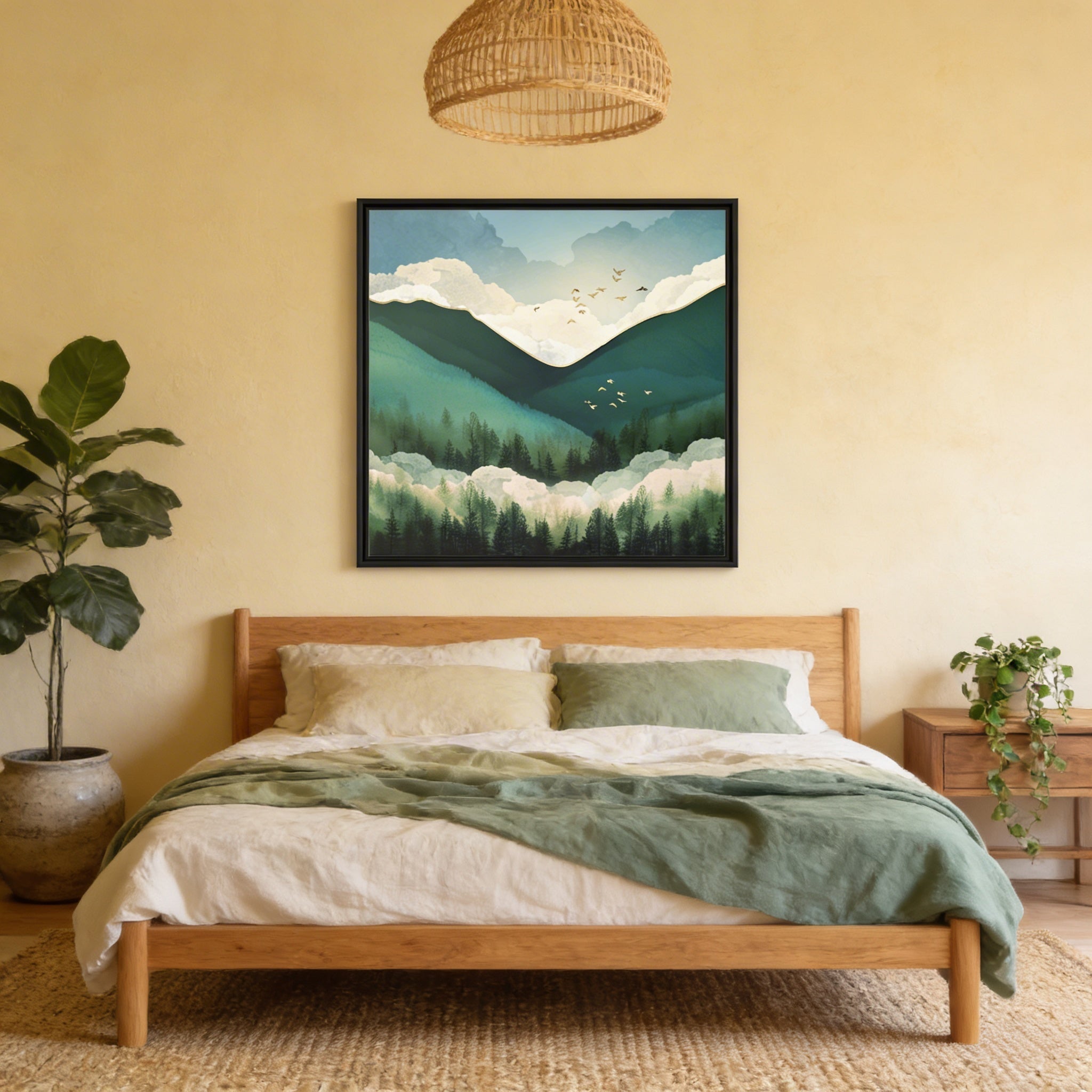 Emerald Hills - Matte Canvas, Framed (Multi-color)