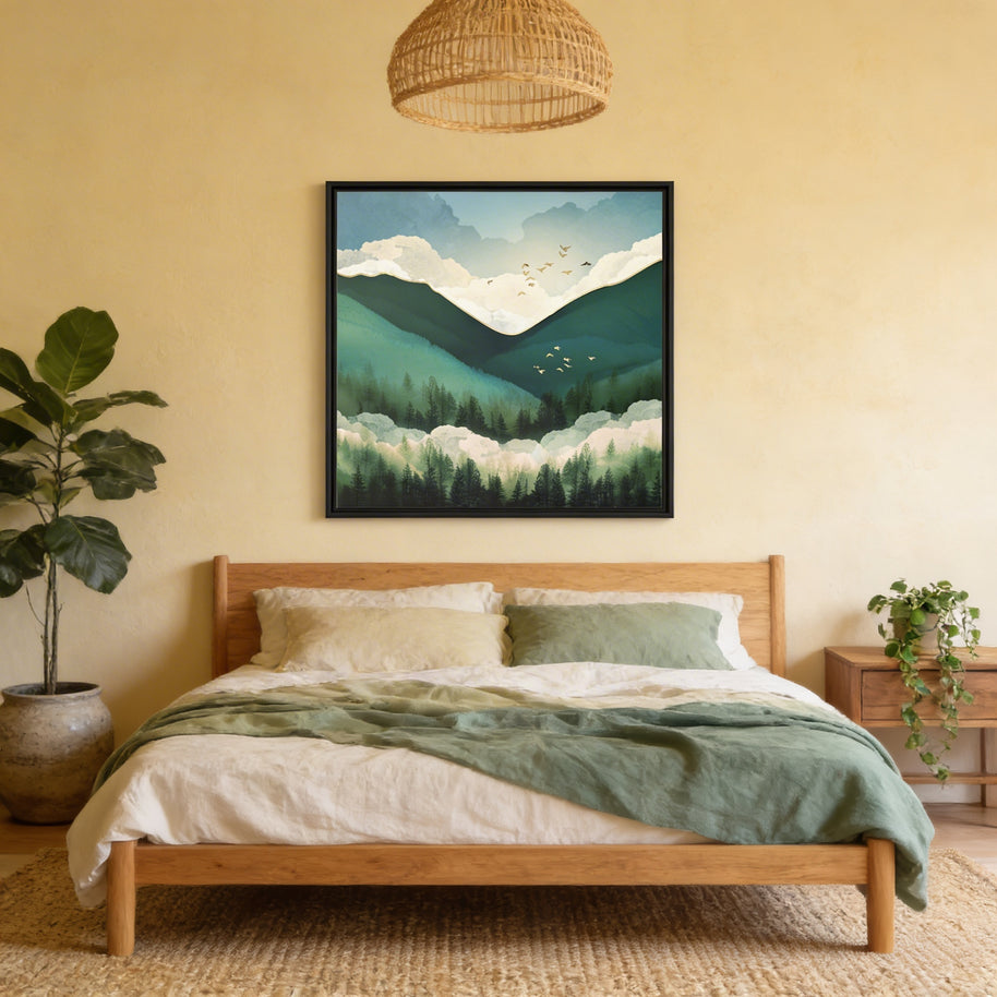 Emerald Hills - Matte Canvas, Framed (Multi-color)