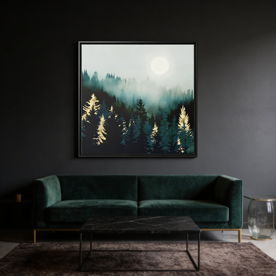 Forest Glow - Matte Canvas, Framed (Multi-color)