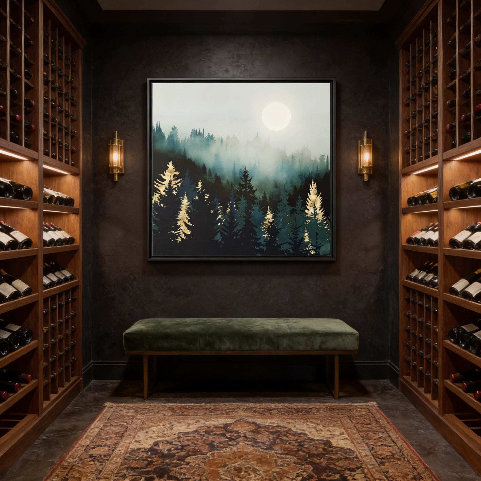Forest Glow - Matte Canvas, Framed (Multi-color)