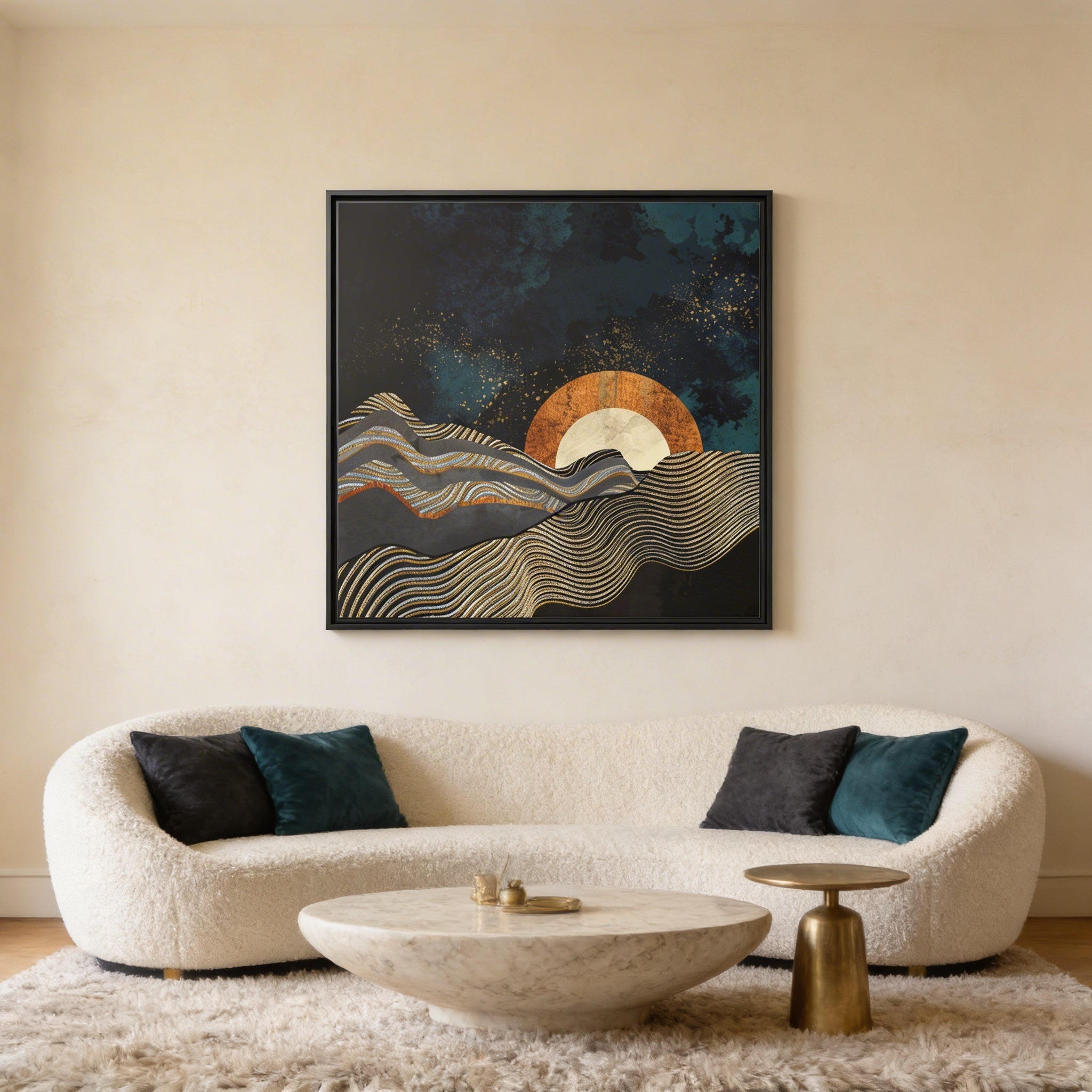 Gold and Silver Fields - Matte Canvas, Framed (Multi-color)