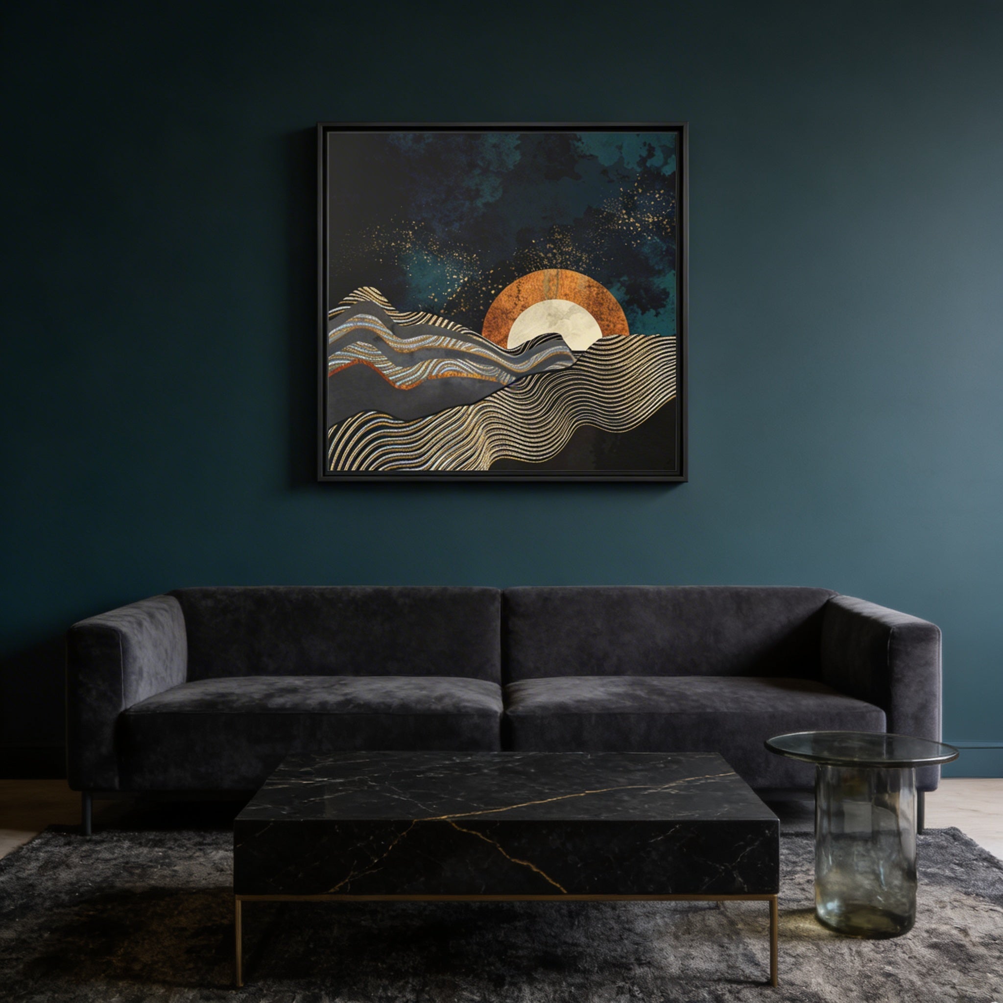 Gold and Silver Fields - Matte Canvas, Framed (Multi-color)