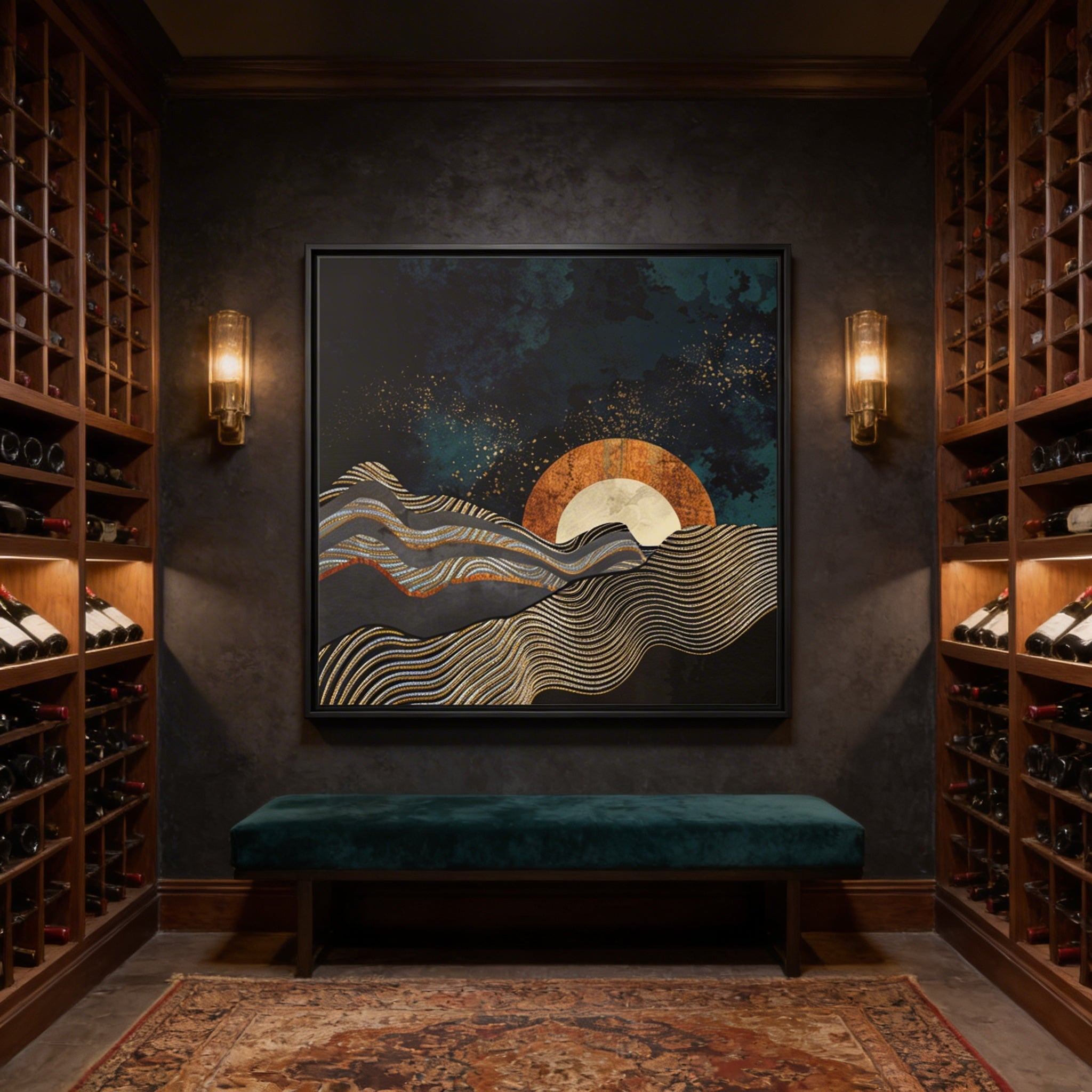 Gold and Silver Fields - Matte Canvas, Framed (Multi-color)