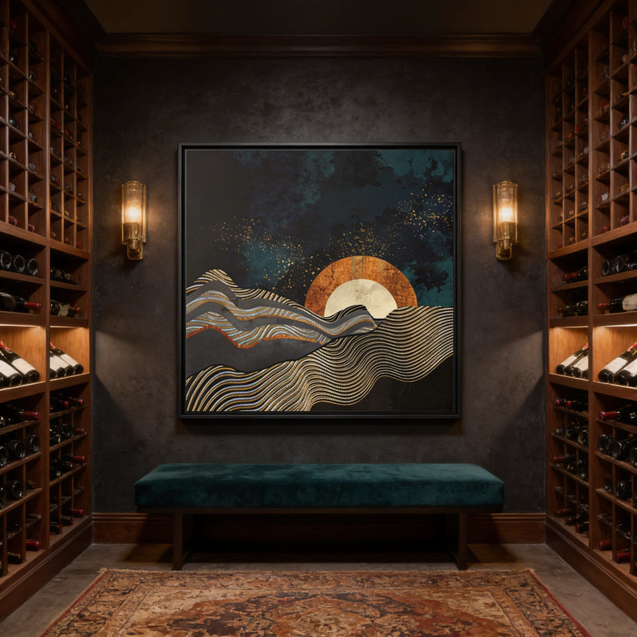 Gold and Silver Fields - Matte Canvas, Framed (Multi-color)