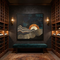 Gold and Silver Fields - Matte Canvas, Framed (Multi-color)