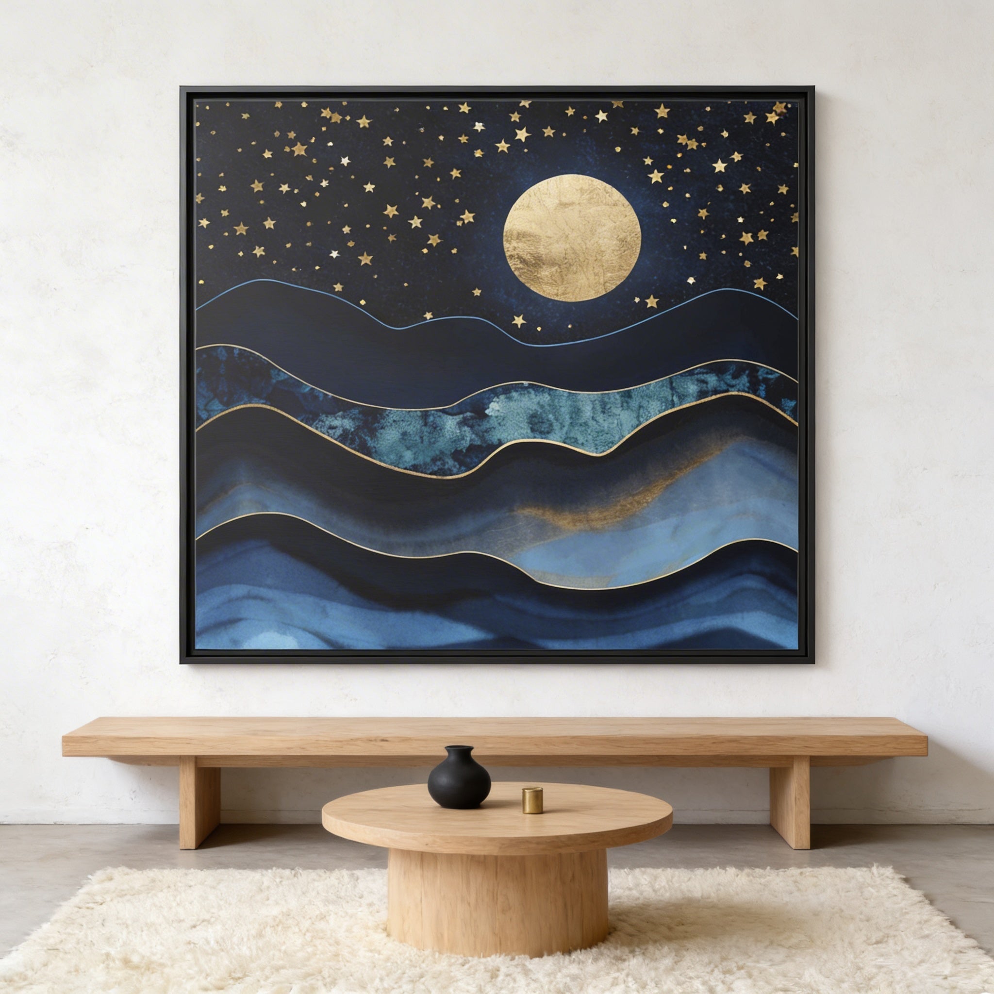 Golden Moon - Matte Canvas, Framed (Multi-color)