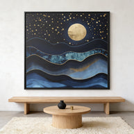 Golden Moon - Matte Canvas, Framed (Multi-color)