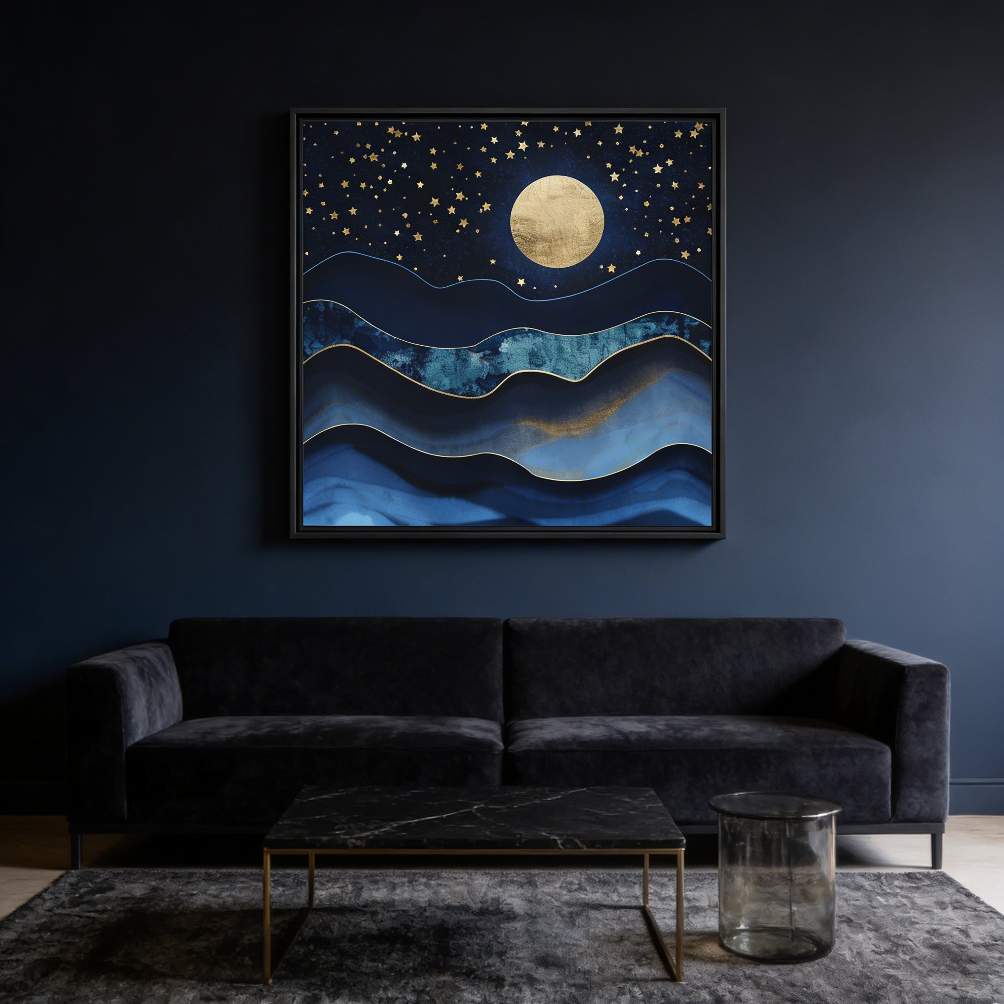 Golden Moon - Matte Canvas, Framed (Multi-color)