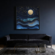 Golden Moon - Matte Canvas, Framed (Multi-color)