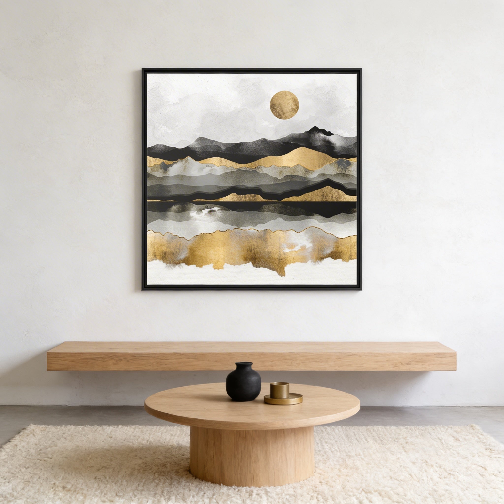 Golden Spring Moon - Matte Canvas, Framed (Multi-color)