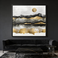 Golden Spring Moon - Matte Canvas, Framed (Multi-color)