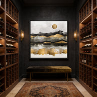 Golden Spring Moon - Matte Canvas, Framed (Multi-color)