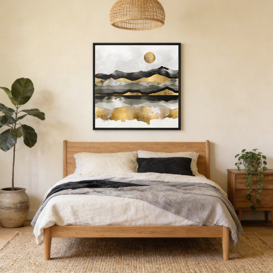 Golden Spring Moon - Matte Canvas, Framed (Multi-color)