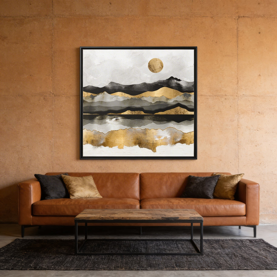 Golden Spring Moon - Matte Canvas, Framed (Multi-color)