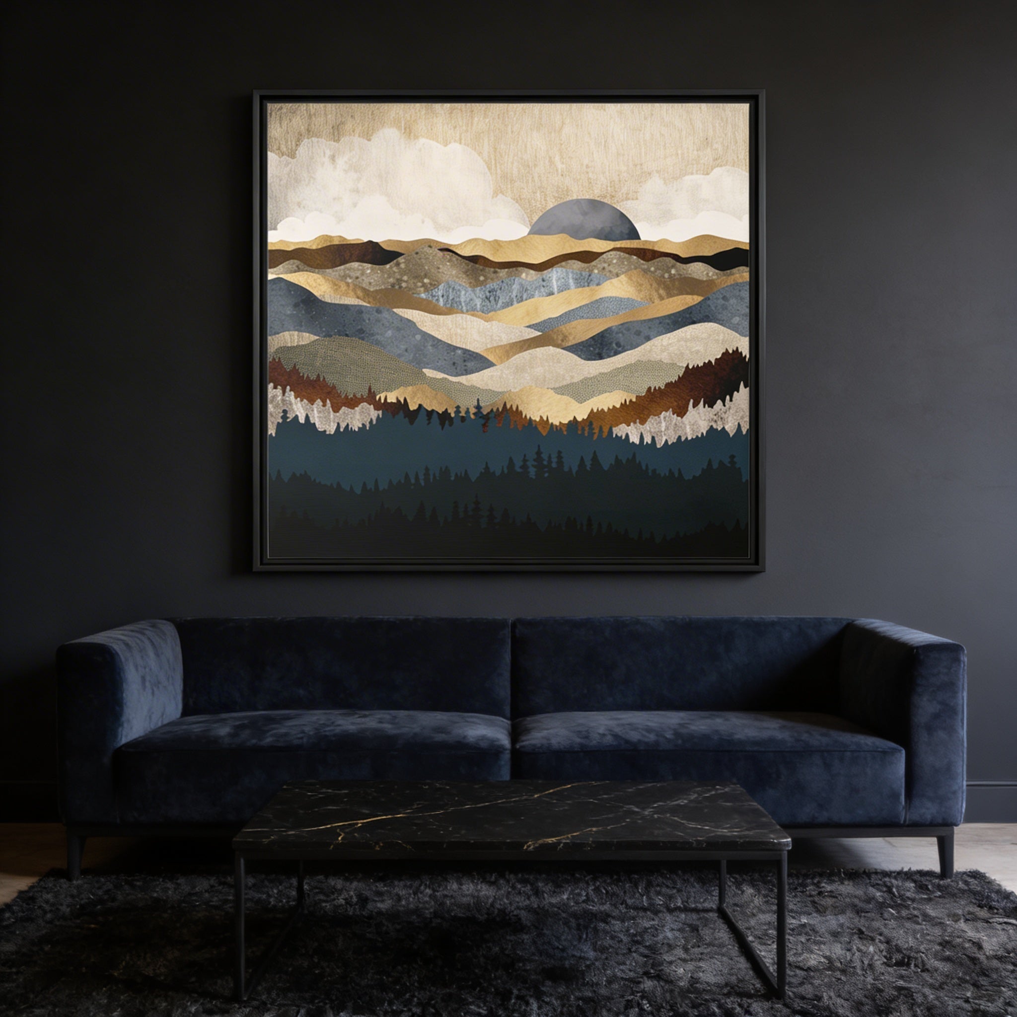 Golden Vista - Matte Canvas, Framed (Multi-color)