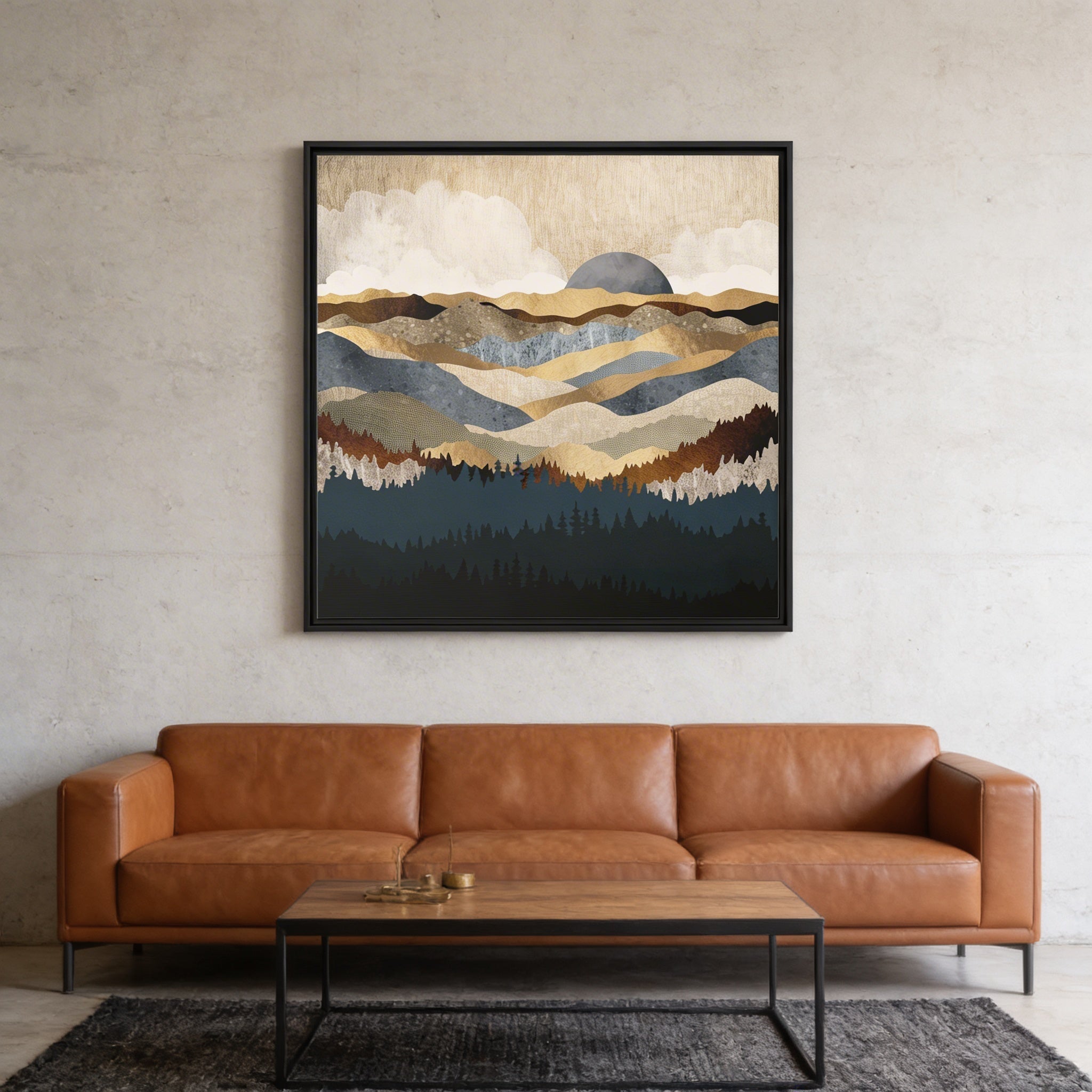 Golden Vista - Matte Canvas, Framed (Multi-color)