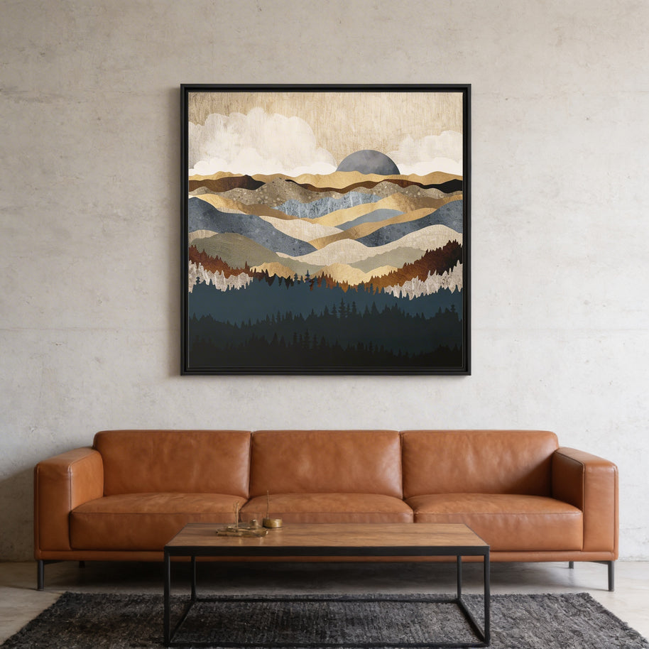 Golden Vista - Matte Canvas, Framed (Multi-color)