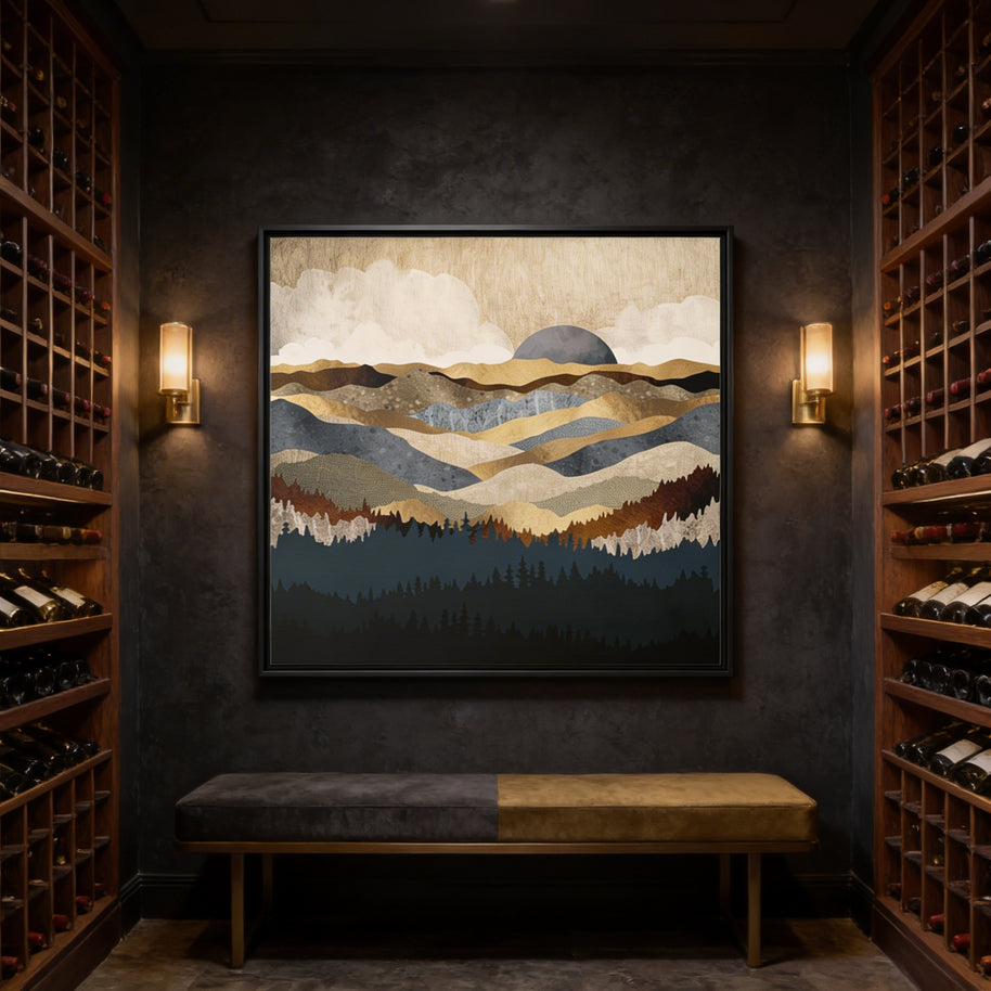 Golden Vista - Matte Canvas, Framed (Multi-color)