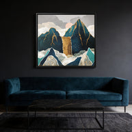 Golden Waterfall - Matte Canvas, Framed (Multi-color)