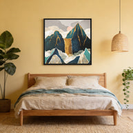 Golden Waterfall - Matte Canvas, Framed (Multi-color)