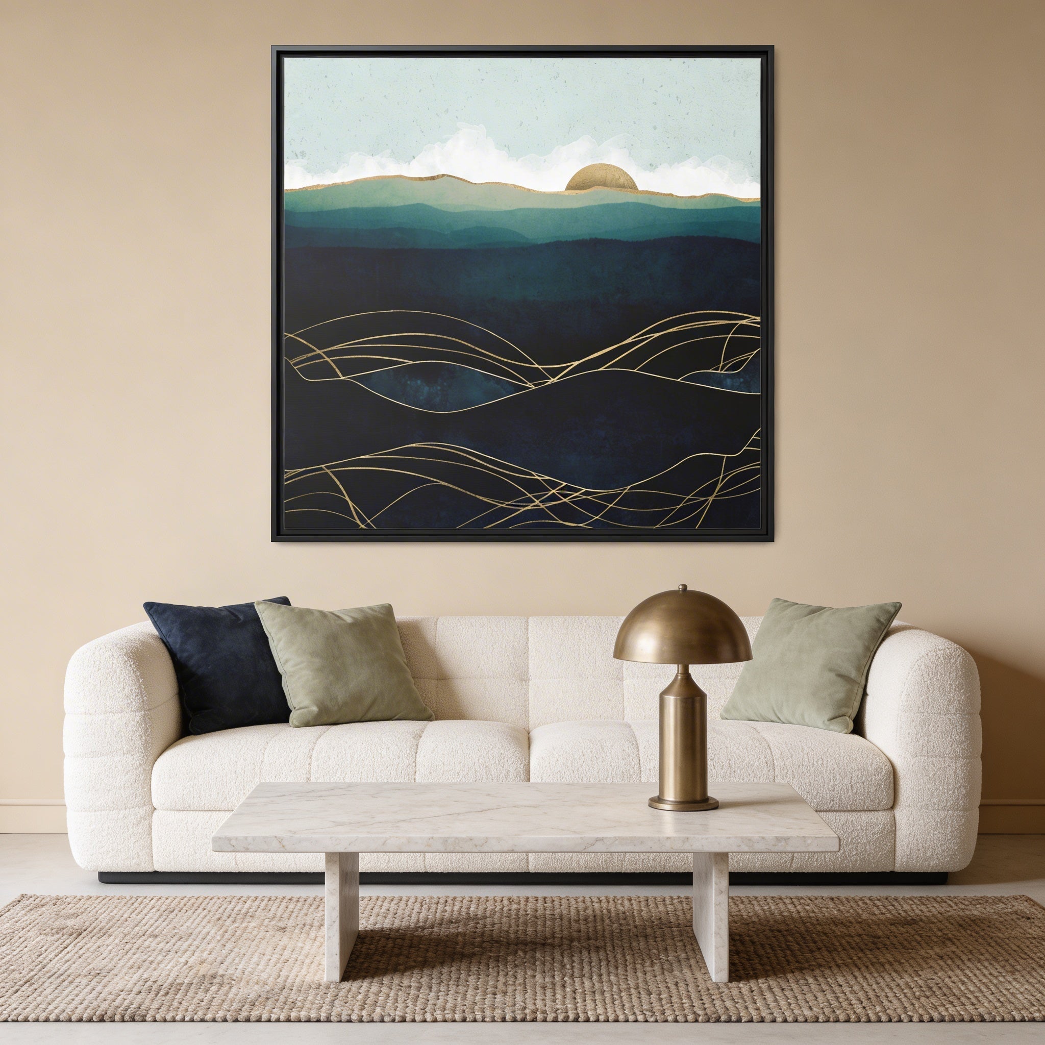Indigo Waters - Matte Canvas, Framed (Multi-color)