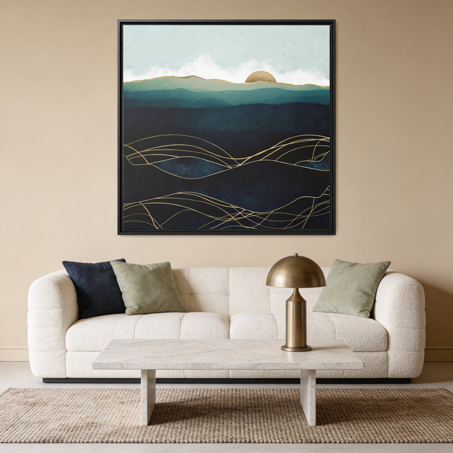 Indigo Waters - Matte Canvas, Framed (Multi-color)