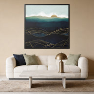 Indigo Waters - Matte Canvas, Framed (Multi-color)