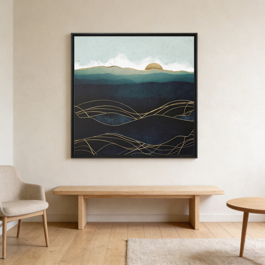 Indigo Waters - Matte Canvas, Framed (Multi-color)