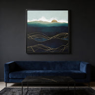 Indigo Waters - Matte Canvas, Framed (Multi-color)