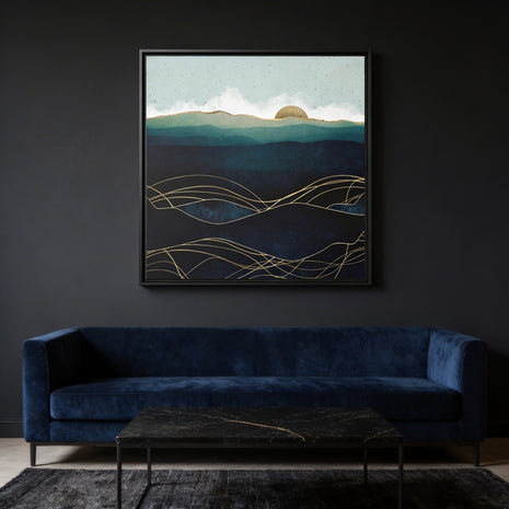 Indigo Waters - Matte Canvas, Framed (Multi-color)