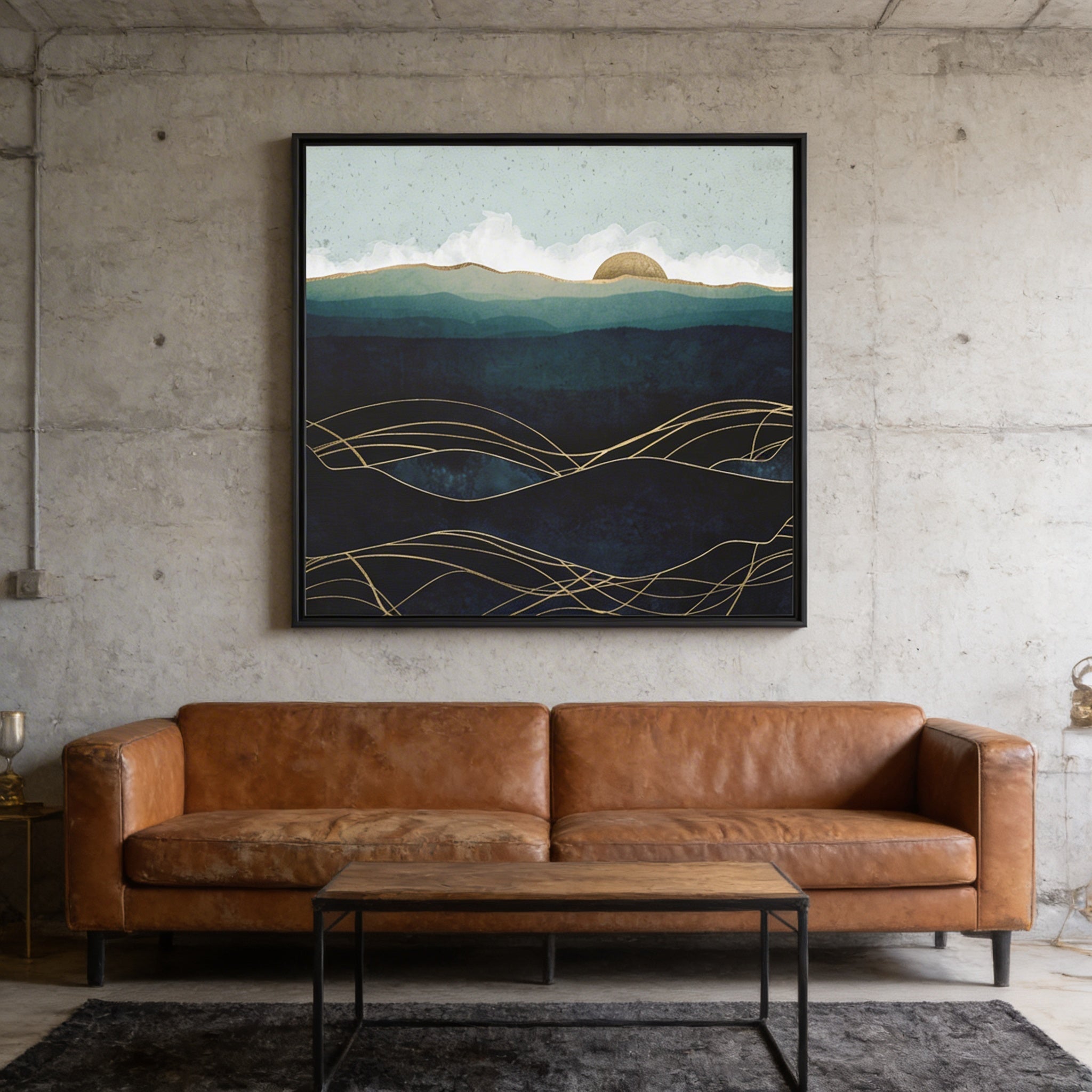 Indigo Waters - Matte Canvas, Framed (Multi-color)