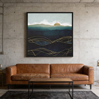 Indigo Waters - Matte Canvas, Framed (Multi-color)