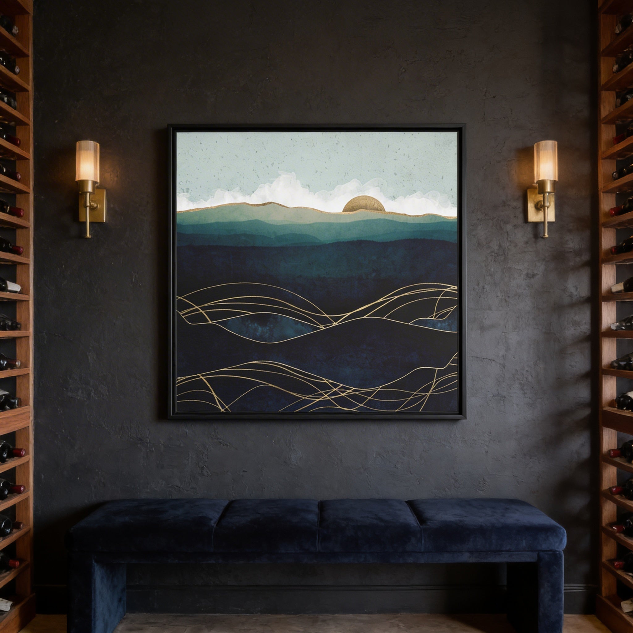 Indigo Waters - Matte Canvas, Framed (Multi-color)