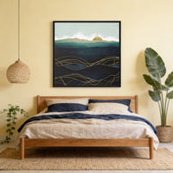 Indigo Waters - Matte Canvas, Framed (Multi-color)