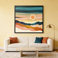 Jewel Dusk - Matte Canvas, Framed (Multi-color)