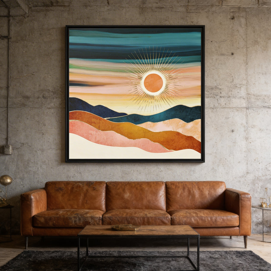 Jewel Dusk - Matte Canvas, Framed (Multi-color)