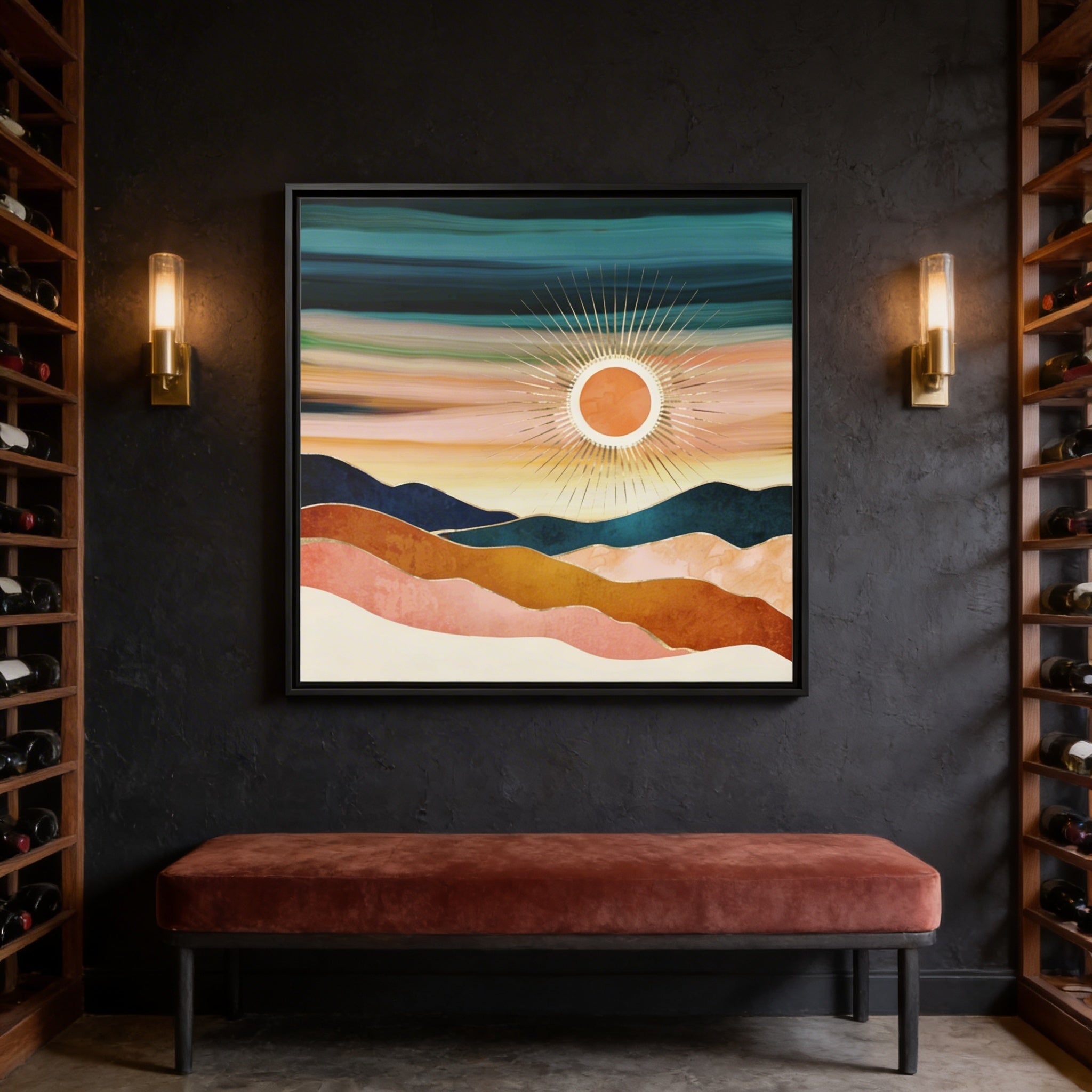 Jewel Dusk - Matte Canvas, Framed (Multi-color)