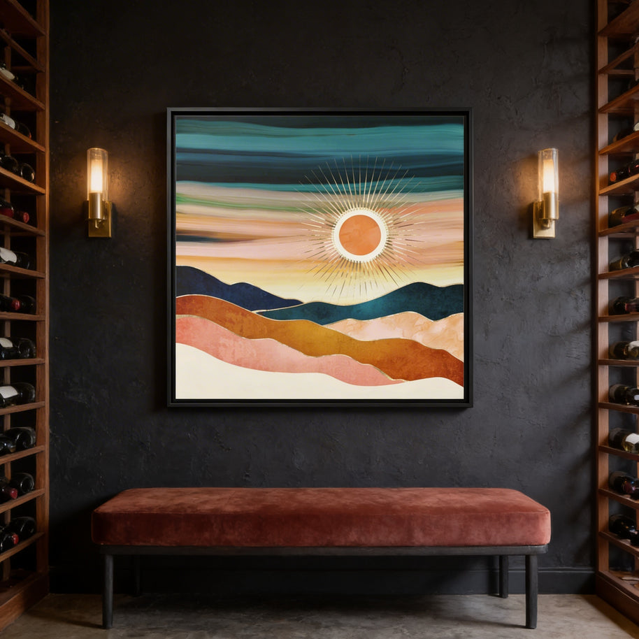 Jewel Dusk - Matte Canvas, Framed (Multi-color)